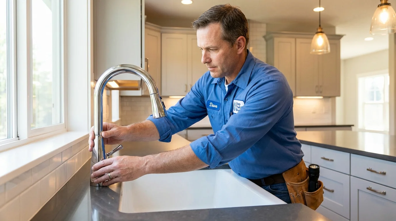 Kitchen faucet installation by Johns Plumbing LLC in Shrewsbury